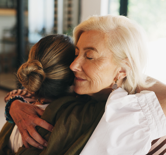 two women hugging