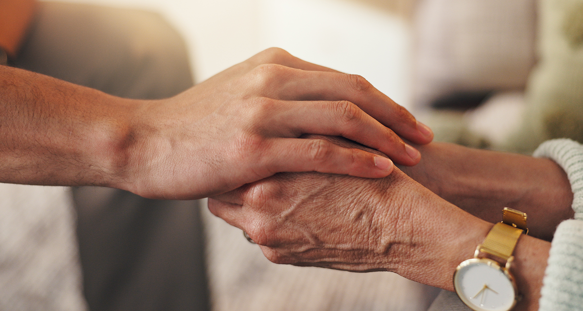 two hands touching