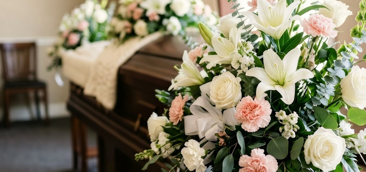 Gatton funeral director greeting a woman