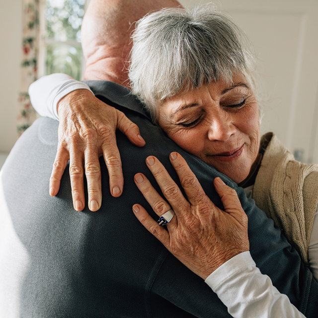 two people hugging